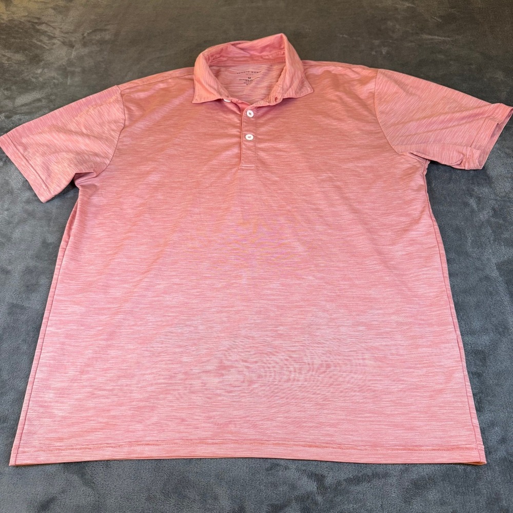 Pronto Uomo Coolmax Polo Shirt Mens Medium Pink Heathered Stretch Performance